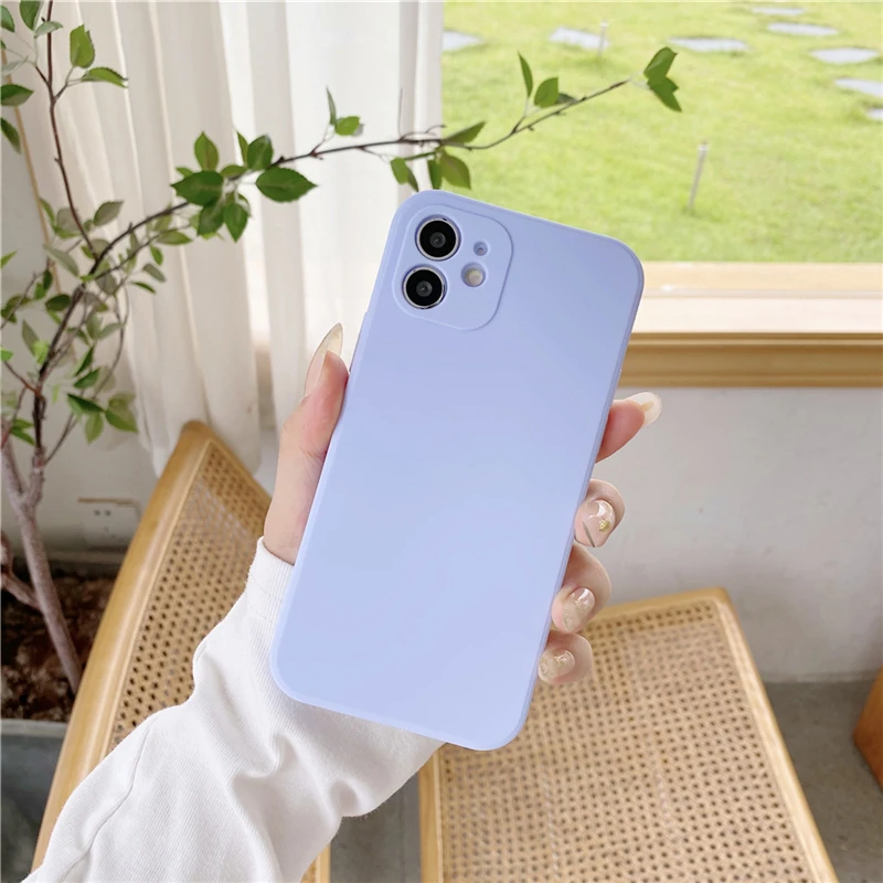 Candy Color Phone Case For iPhone 11 12 13 Pro Max SE2020 6 7 8 Plus X XS XR Max 12 Mini Soft TPU Straight Edge Back Cover Shell