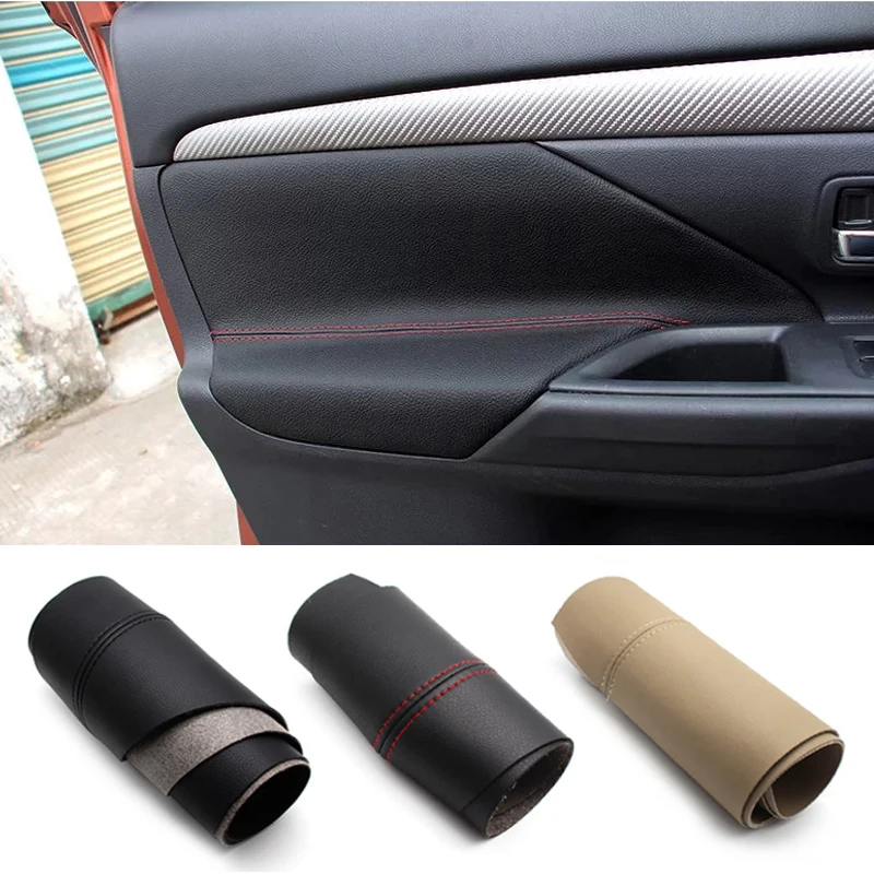 

For Mitsubishi Outlander 2014 2015 2016 2017 2018 4PCS Car Interior Soft Microfiber Leather Door Panel Armrest Cover Decor