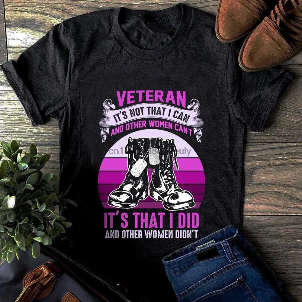 Veteran это не то что я могу и другие женщины Can_t T сделал футболка | Мужская одежда