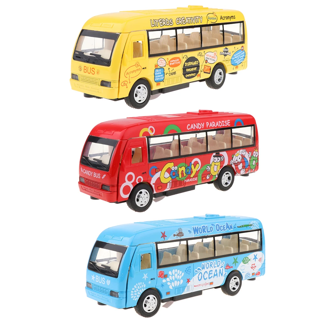 

1:50 Bus Alloy Diecast Car Model Pull Back Electronic Toy with Lights and Music Kids Boys Girls Toddlers Gifts