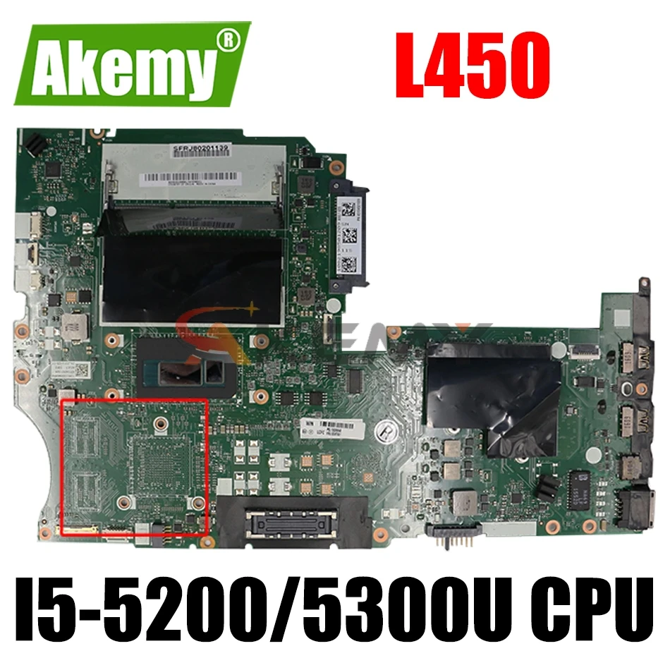 Материнская плата AIVL1 NM-A351 для ноутбука Lenovo Thinkpad L450 материнская с I5-5200/5300U CPU DDR3L 100%