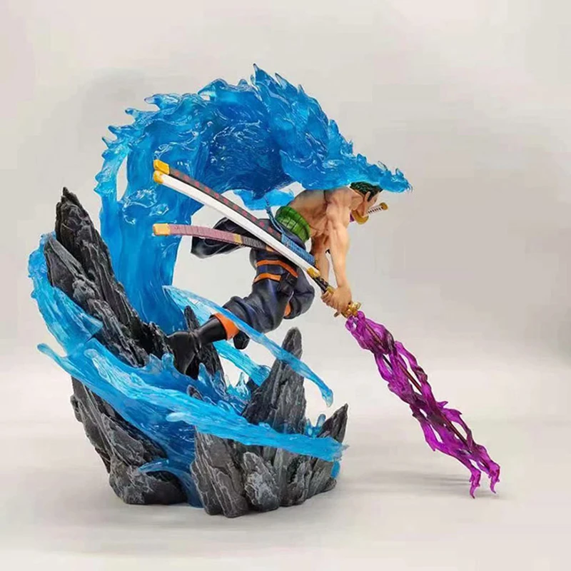 

29cm Anime One Piece Roronoa Zoro Action Figure Tiger Hunting Snow Leopard Sauron PVC Collection Model Dolls Toys for Boys Gifts