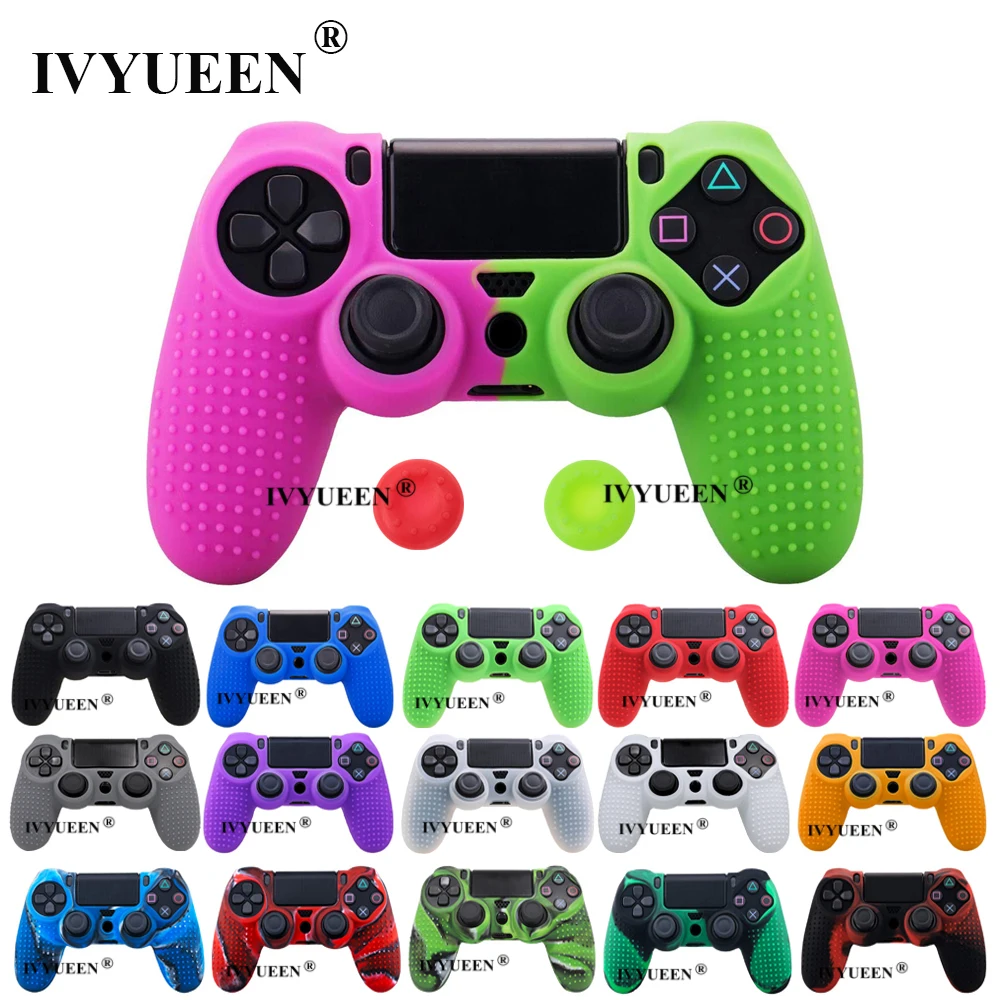 IVYUEEN силиконовый чехол с шипами для sony playstation 4 PS4 Pro тонкий контроллер защитный чехол для джойстика с 2 захватами для большого пальца