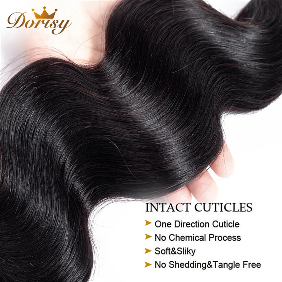 Пучки волнистых волос для тела с закрытием натуральные волосы Малайзия 8 ''