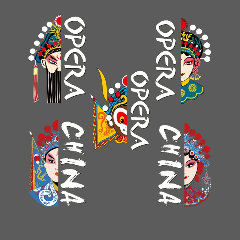 Китайские персонажи пекинской оперы красивая футболка Термотрансферная