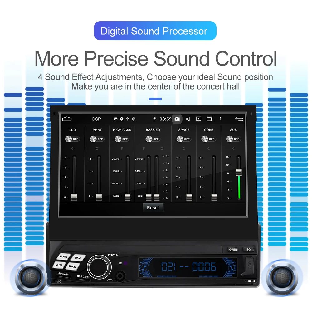 $231.78 Isudar Universal Car Multimedia Player 1 Din Android 10 7 Inch Detachable Multi Touch Screen Octa Core Stereo Radio GPS RAM 4GB