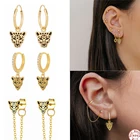 Женские и мужские серьги-гвоздики в стиле Пантеры, серебро 925 пробы