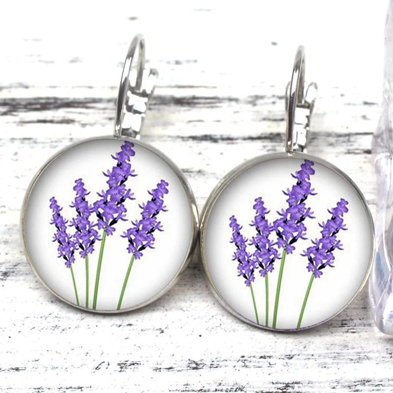 Модные красивые фиолетовые Лавандовые очаровательные женские серьги Цветы
