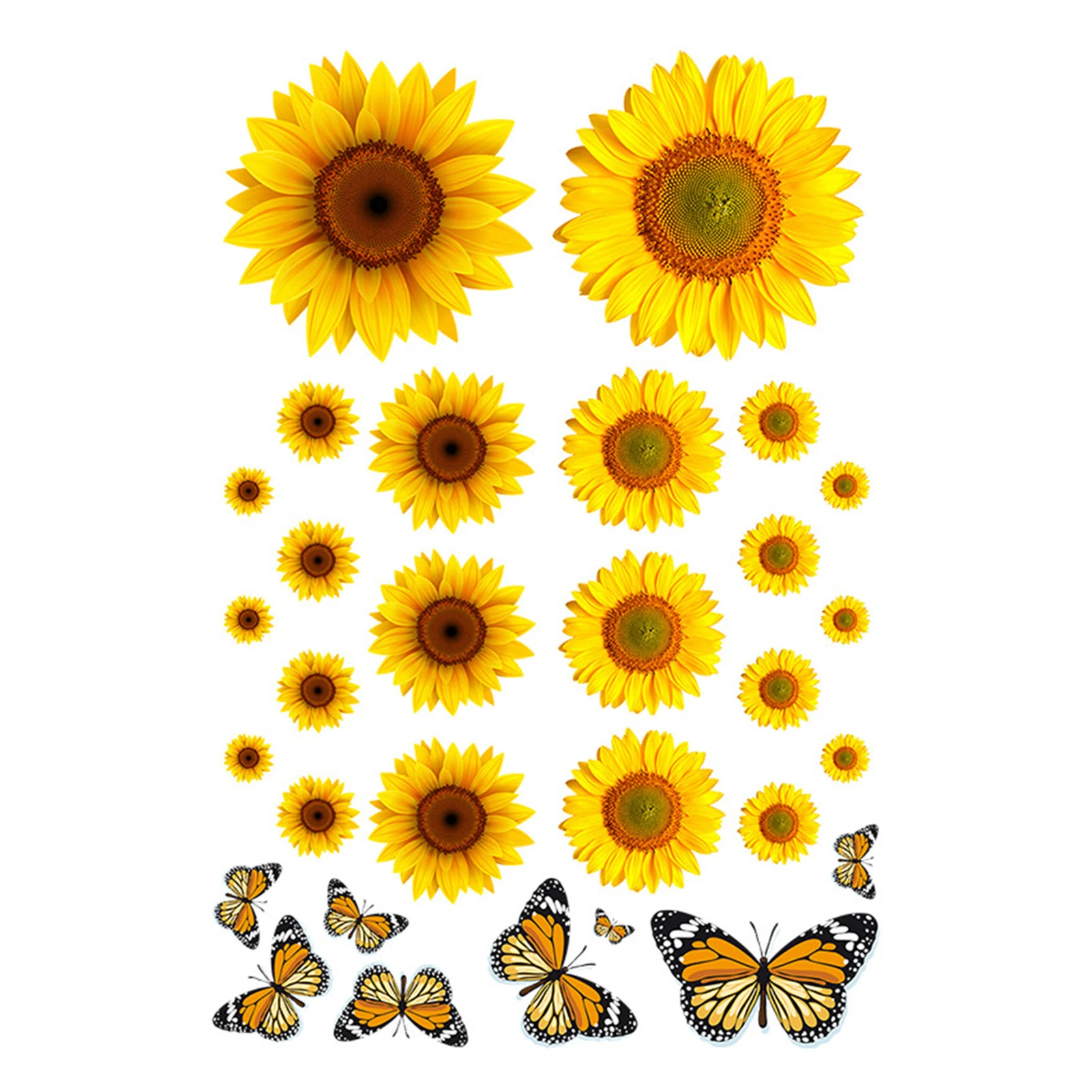 

Wall Stickers Set 3D Sunflowers with Butterfly Removable Decal Wall Stickers For Kids Baby Room Bedroom Ceiling Home Decor