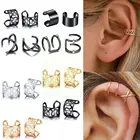 Модные стильные серьги-клипсы в виде искусственных манжет и листьев, ювелирные изделия, серьги для хряща для женщин, подъемники для пирсинга Fak