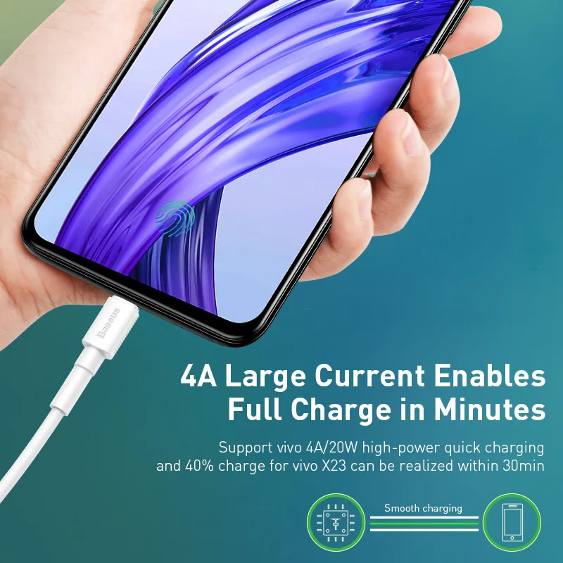 Baseus Micro USB кабель 4A Flash Charge для OPPO vooc Кабель Micro-USB 2A Зарядка для samsung Xiaomi Microusb кабель для передачи данных 2 м