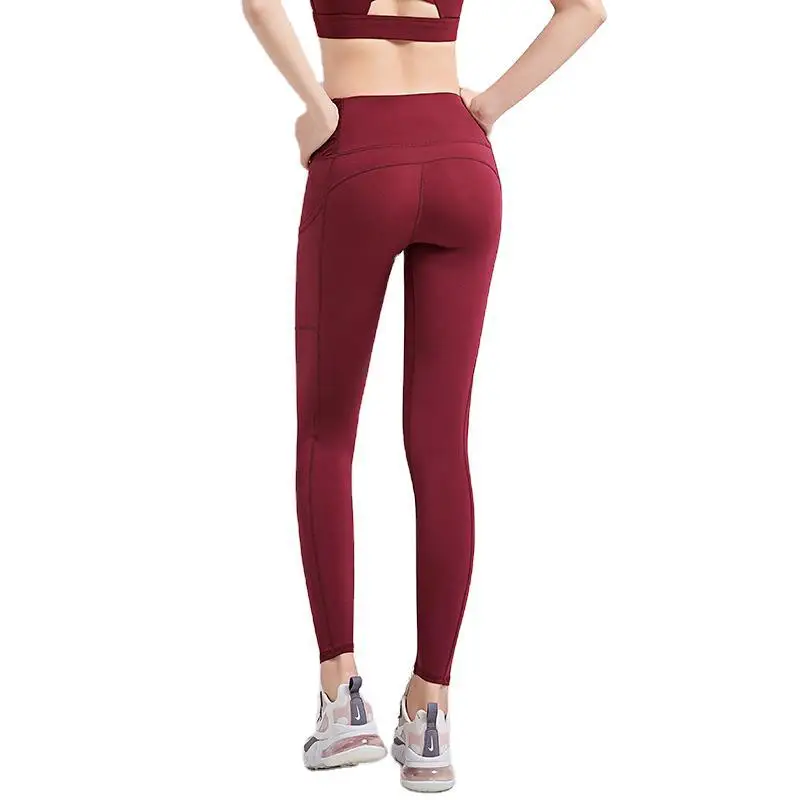 

New sports running feet pants high waist yoga pants stretch mesh stitching pleated tight pants