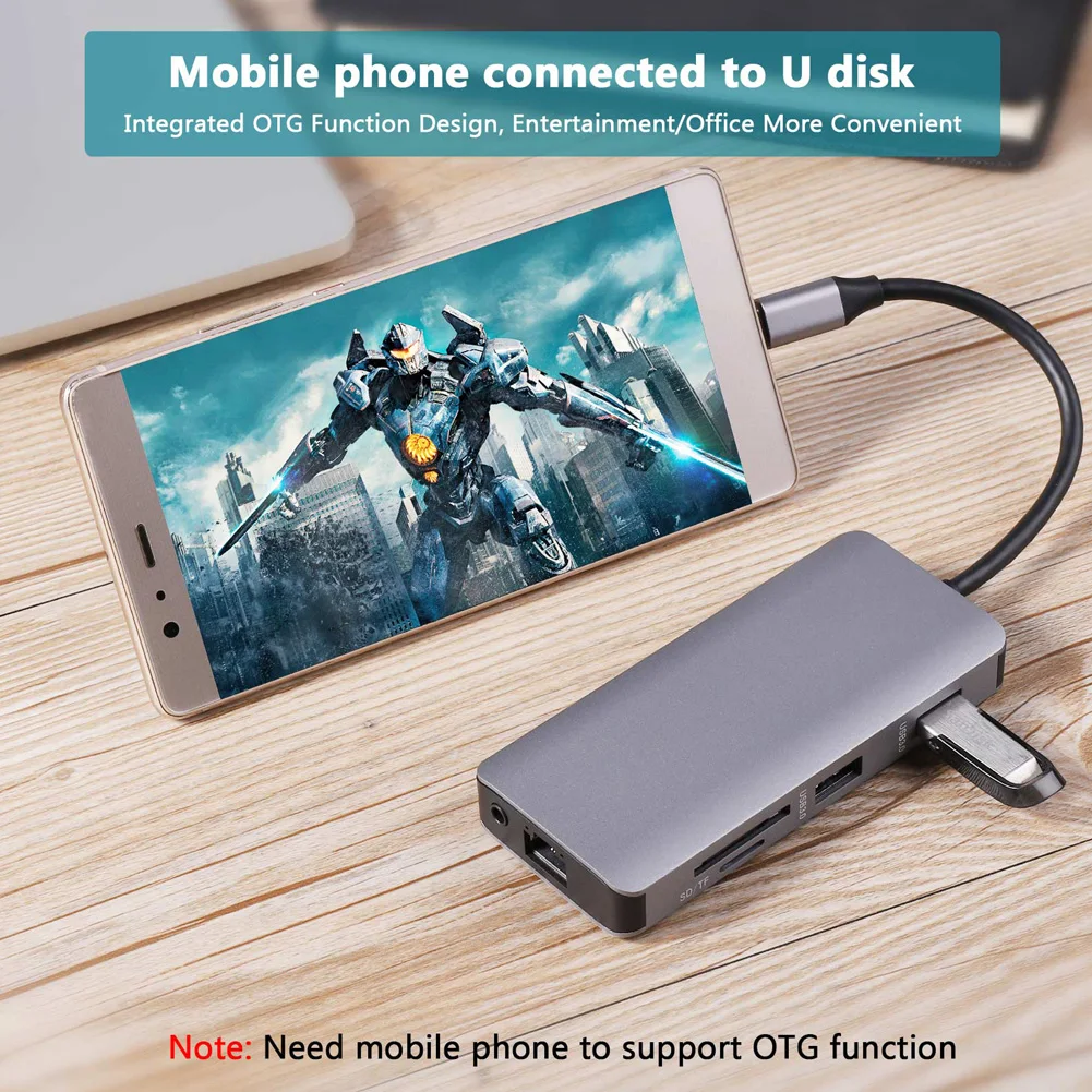 Тип c 3 0 концентратор USB C к HDMI с поддержкой 4K SD/устройство для считывания tf карт RJ45