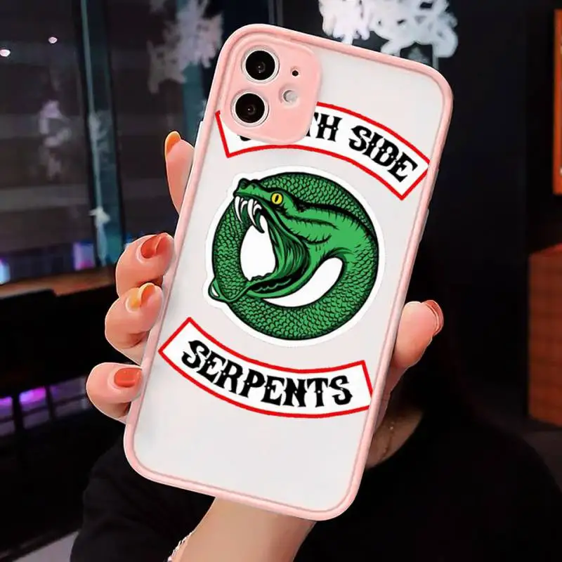 

Riverdale Southside Serpents Phone Case Matte Transparent for iPhone 7 8 11 12 s mini pro X XS XR MAX Plus cover funda
