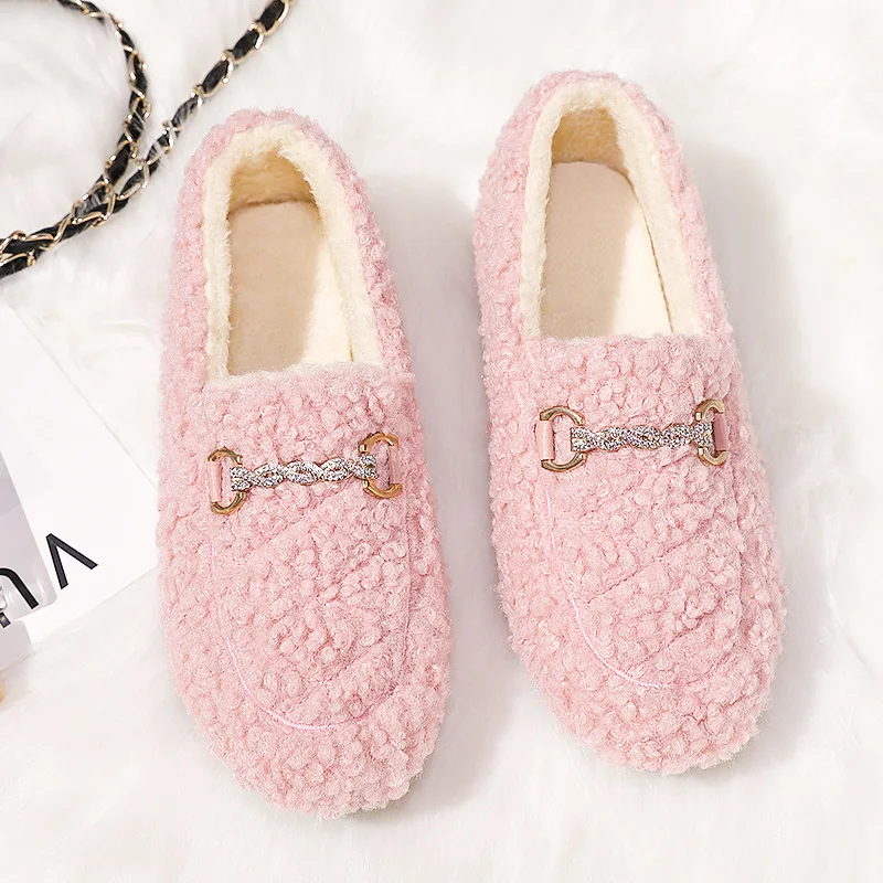 

Edamame Shoes Women's Winter 2021 Korean Version of Warmth and Velvet Cotton Shoes Flat-bottomed Plush Shoes Women's Shoes