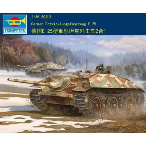 

US Stock Trumpeter 00383 1/35 German E25 Tank Static Model Kit Die Cast Parts World War for Indoor Toys TH05284-SMT5