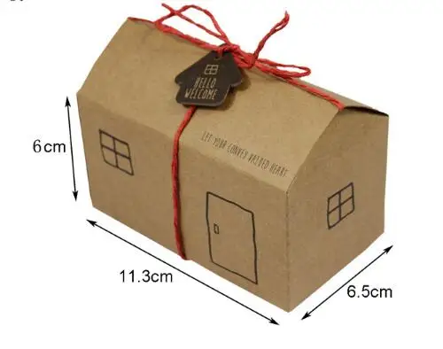 20 шт крафт бумажный пакет для печенья упаковочная коробка торта с веревкой и