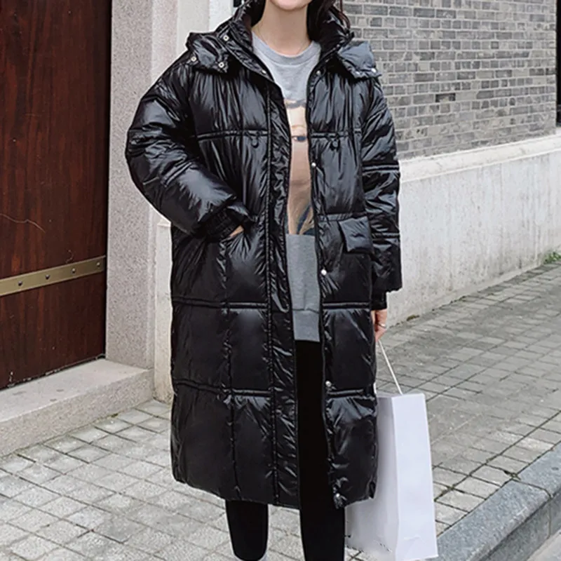 Sungtin Длинная утепленная парка с капюшоном пальто для женщин Зимняя теплая