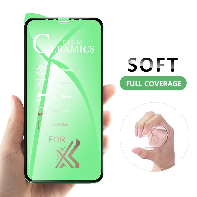 5/3/2PCS Soft Ceramics Glass for IPhone 12 Pro Max XS XR XS X 8 7 6 6S Plus IPhone 13 11 12mini PET Ultrathin Screen Protector