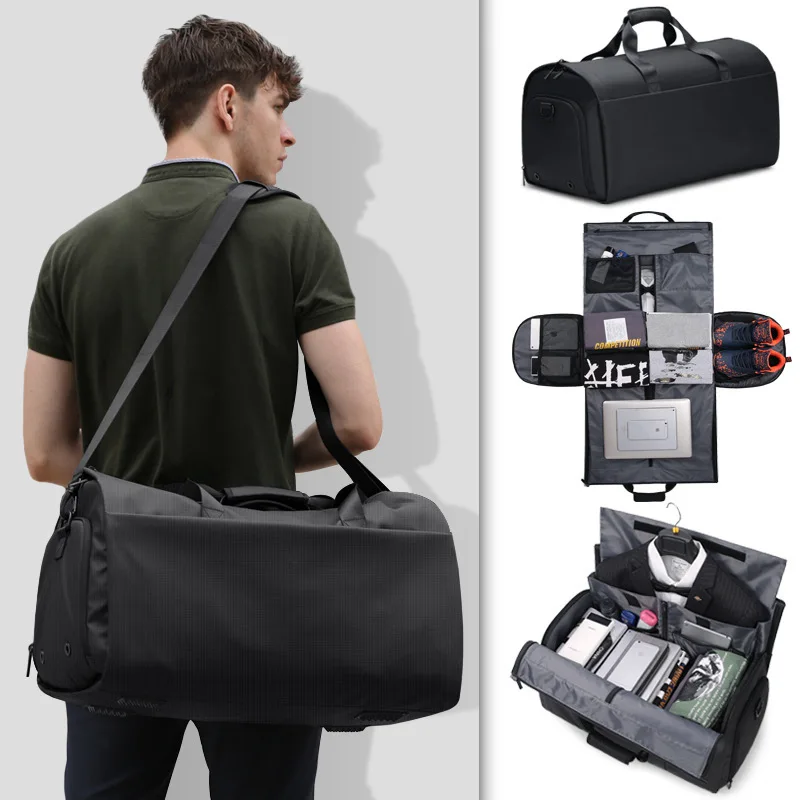 

One-piece large-capacity multifunctional duffel bag male business travel suit storage bag shoulder fitness climbing bag