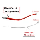 Картридж нагревателя MEGA, 3 комплекта, 12 В, 40 Вт, 6*20 мм, с 2-контактным клеммой XH2.54, термистор 100K, PH2.0, 2-контактный нагревательный элемент для 3D-принтера