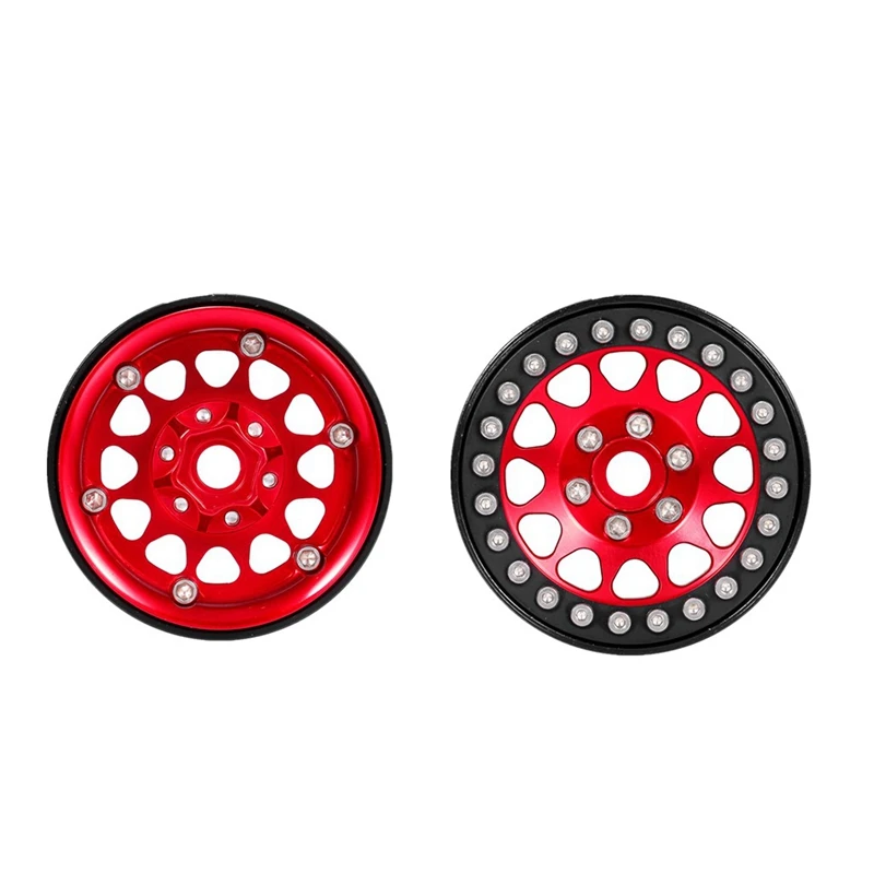 

8PCS Metal 1.9 Beadlock Wheel Rim Hub for 1/10 Traxxas Hsp Redcat Rc4Wd Tamiya Axial SCX10 D90 HPI Red & Orange