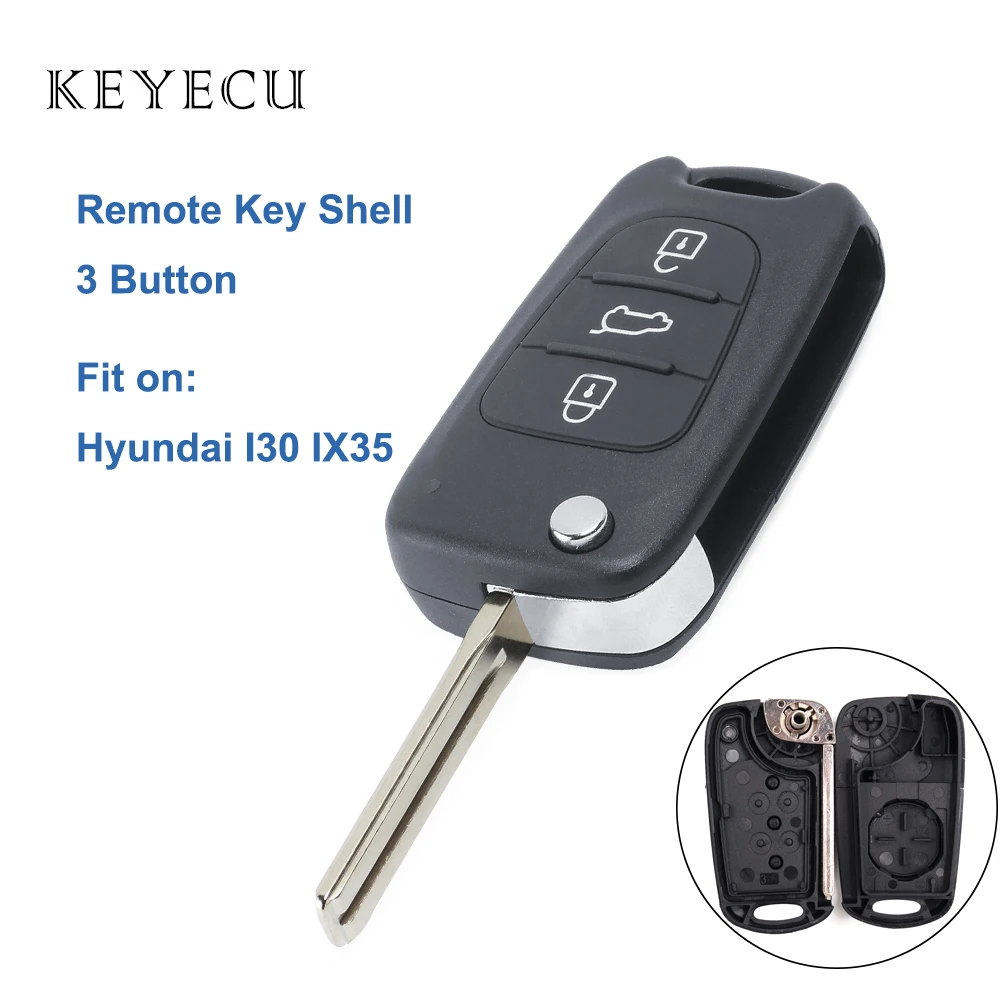 Keyecu 3 кнопки складной пульт дистанционного ключа оболочки чехол для Kia Ceed Pro-Ceed Sportage Rio Venga Sorento Soul Optima автомобильный ключ оболочки чехол