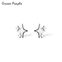 green purple star mini small stud earrings 925 sterling silver daily life jewelry minimalism for women fashion party accessories