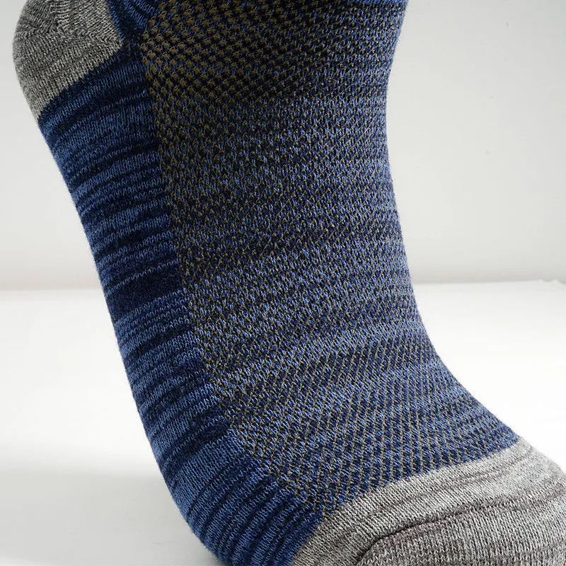 Cotton Sports Solid Color Wear-resistant Breathable Men's Socks Heel Reinforcement Fashion Boat Shallow Sweat-absorbent 5 Pairs