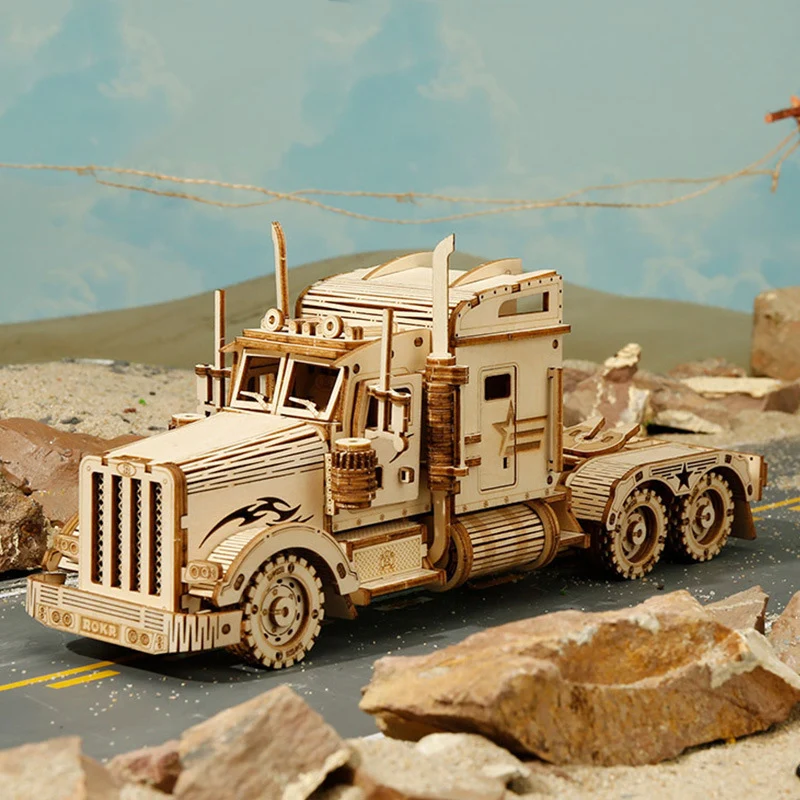 

3D Wooden Puzzle Train Model DIY Wooden Train Toy Mechanical train model kit DSS899