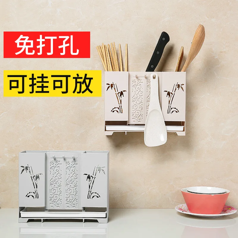 

Chopsticks container wall mounted chopsticks cage drain shelf support household chopsticks cage chopsticks container