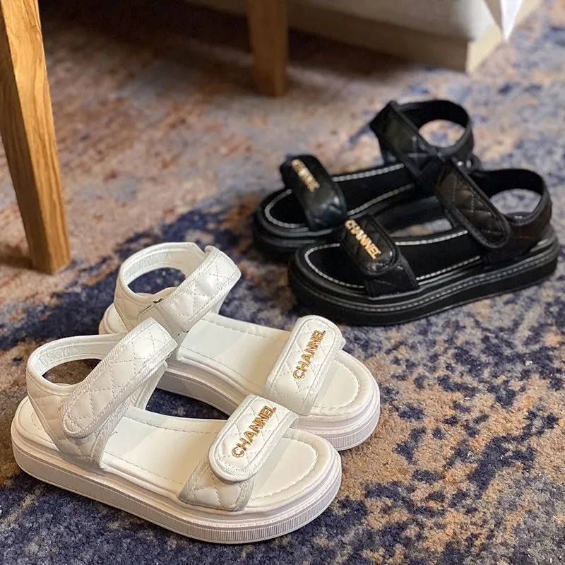 Сандалии женские на платформе и липучке Спортивные Универсальные дышащие