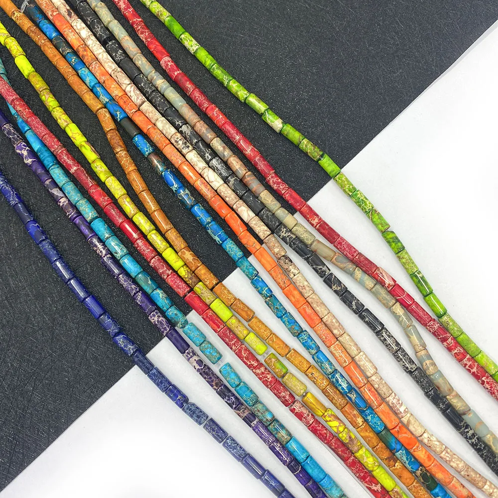 

Turquoise Beads Colorful Cylindrical Natural Stone Jewelry Making DIY Charm Bracelet Necklace Accessories Women's Gift
