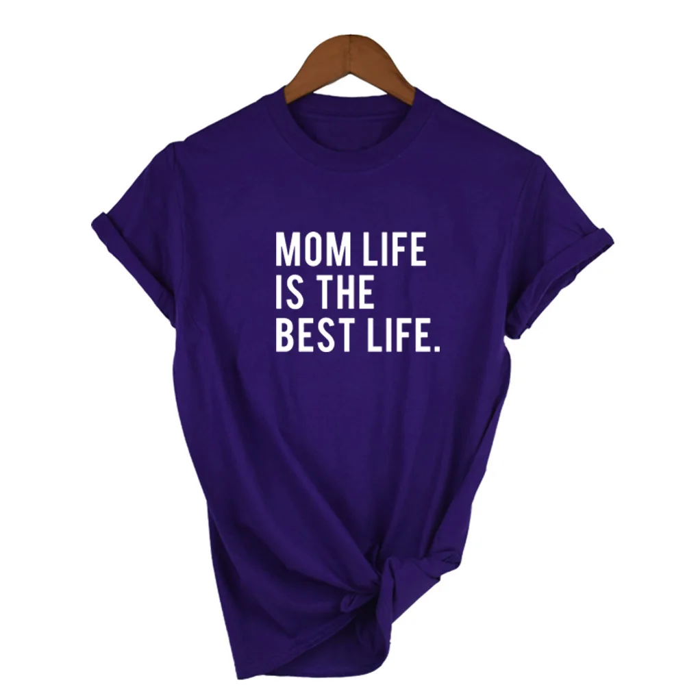 Футболка с надписью Mom Life Is The Best Tumblr летние модные футболки круглым вырезом и