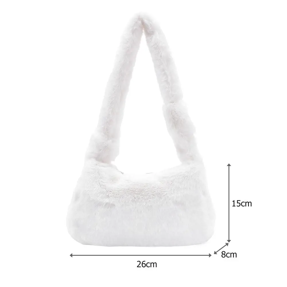 

Fashion Fluffy Shoulder Bags For Women 2020 Solid Color Autumn Winter Plush Bags Handbag Female Underarm Bags Soft Warm Fur Bag