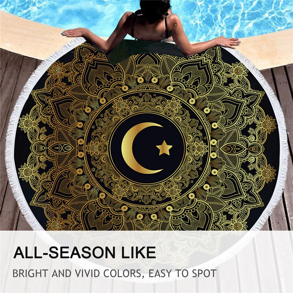 Постельные принадлежности Outlet Мандала Круглый пляжное полотенце большой для