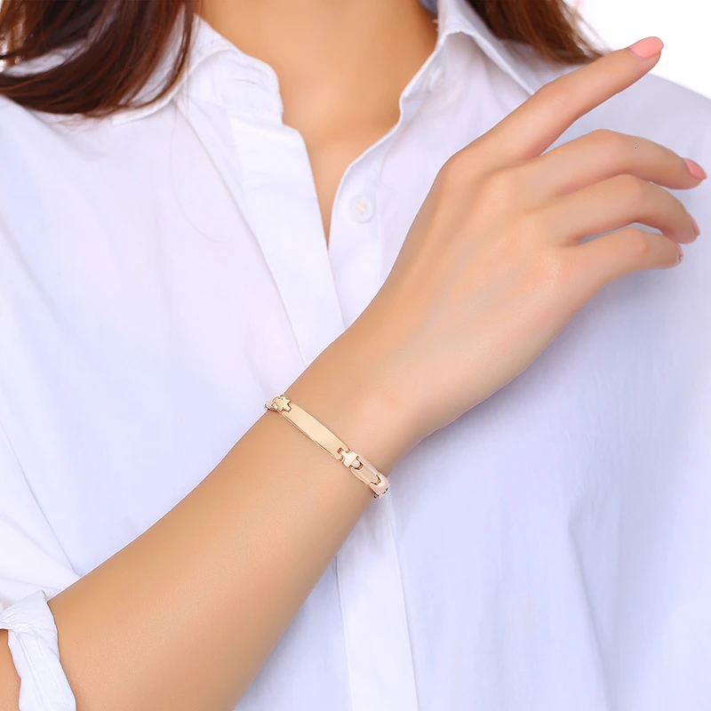 Титановый терапевтический браслет розовый золотой тон лечебный германий