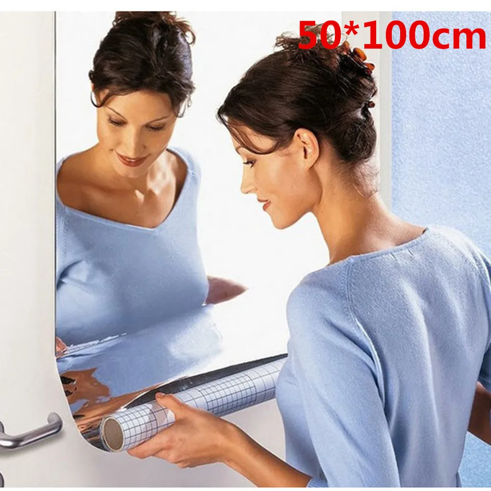 

Mirror Surface Wall Stickers Rectangle Self-adhesive Bedroom Room Decor Interior Decal Decoracion Hogar Moderno Dropshipping c