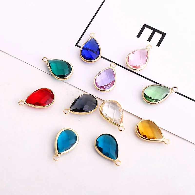 Подвески в виде капли воды кварцевые Кристальные опаловые синие фиолетовые