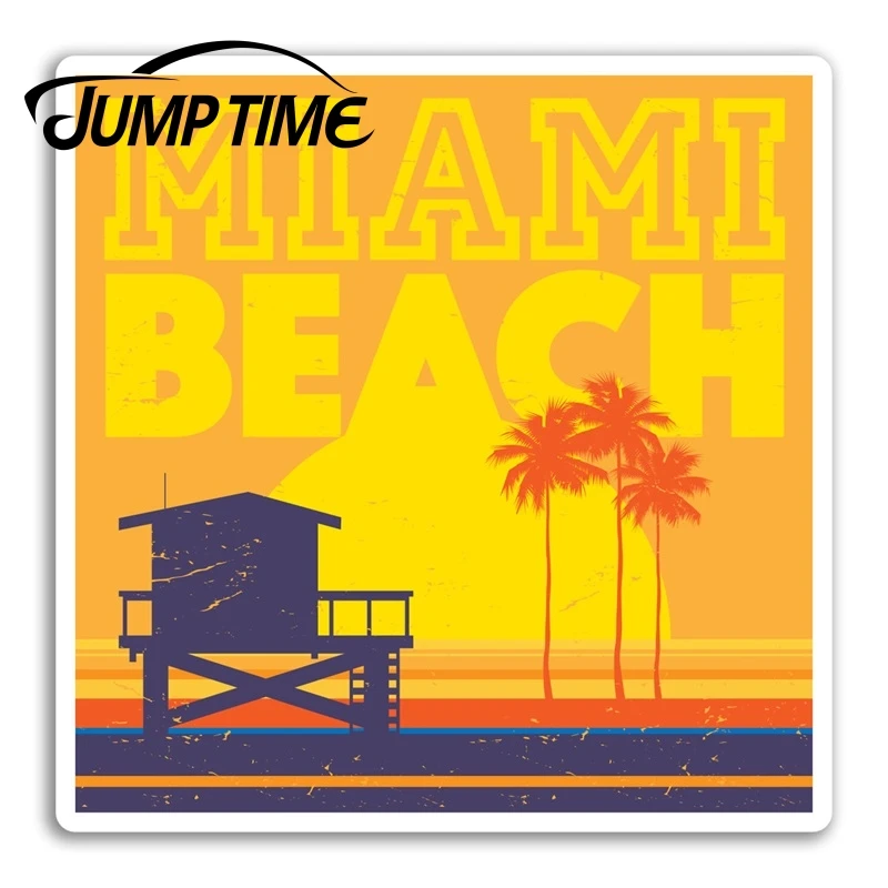 Время прыжков для Майами пляжа США виниловые наклейки автомобиля багаж дорожные