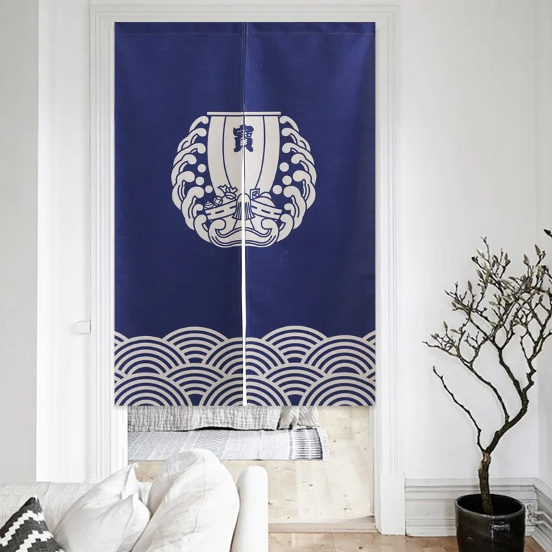 Синяя художественная дверная занавеска в спальной комнате китайском стиле