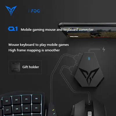 

Конвертер для мобильных игр Flydigi Q1 PUBG, клавиатура, мышь, дополнительный игровой контроллер, беспроводное соединение по Bluetooth, Поддержка Android/...
