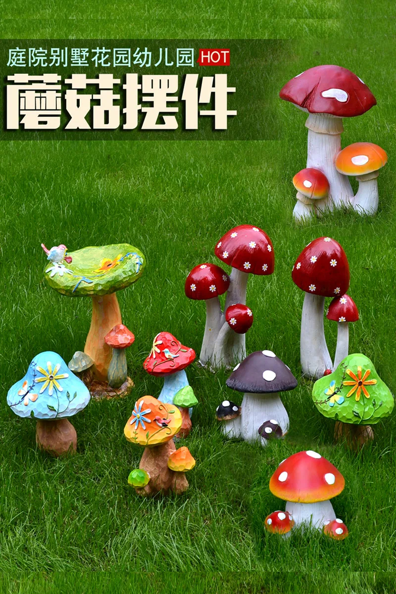 

Garden Villa Garden Outdoor Resin Mushroom Lawn Decorations Garden Pastoral Landscape Craft Gardening Miscellaneous Ornaments