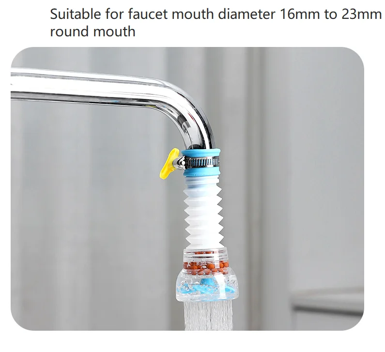 

360 Degree Adjustable Water Tap Extension Filter Shower Water Tap Bathroom Faucet Extender Home Kitchen Accessories