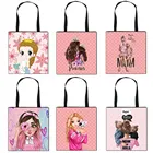 Наплечные сумки с героями мультфильмов для мам и принцесс, модная женская сумка, Дамская Холщовая Сумка для покупок, повседневная большая сумка, женские дорожные сумки