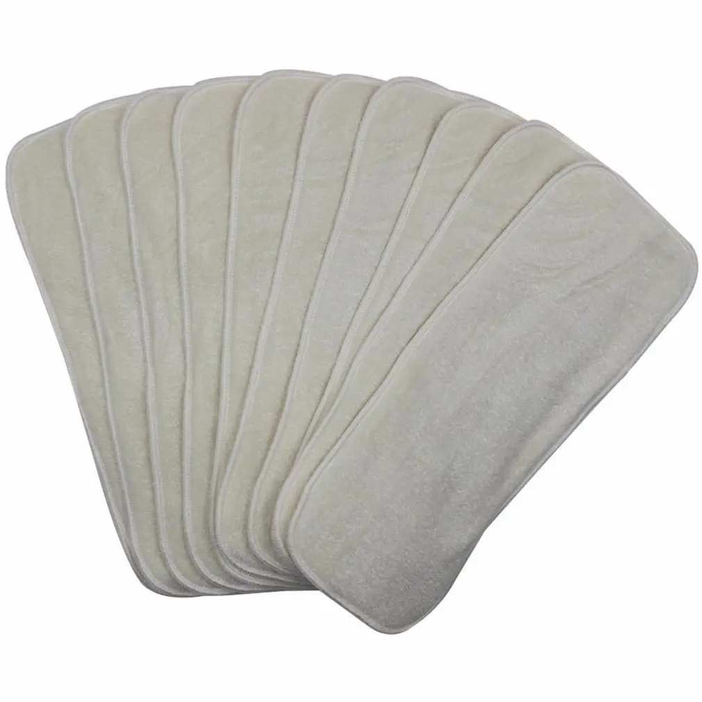 

1/10 Pcs Reusable baby Diapers Inserts 1 piece 3/4 Layer Superfine Fiber Washable babies care Eco-friendly
