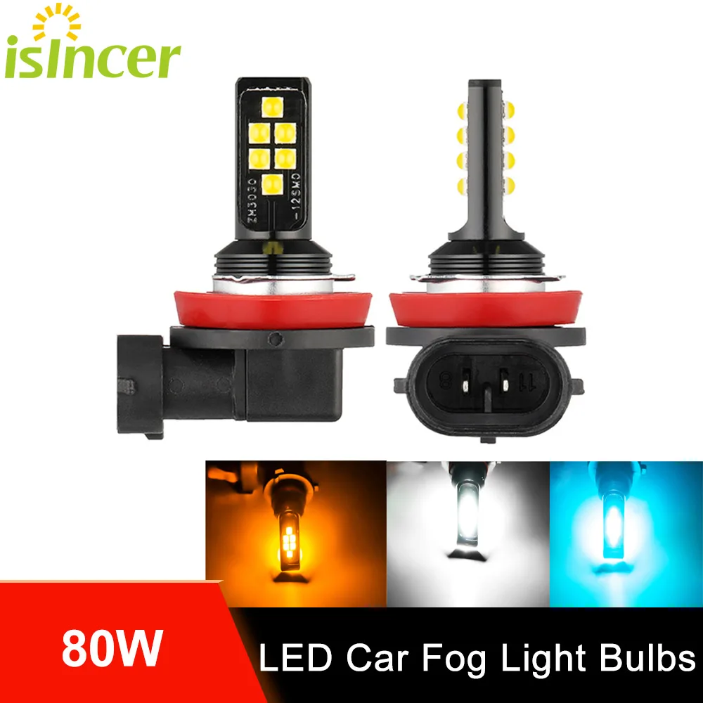 

2Pcs LED Car Fog Light Bulbs H7 Led H1 H3 Led H4 9005 HB3 9006 HB4 H9 H8 H11 9003 HB2 Car Fog Lamp 3000K 6000K 8000K 12V
