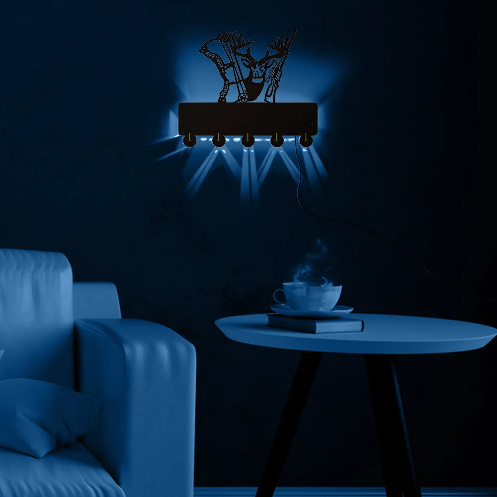 Настенный органайзер для ключей Deer Hunter с 5 кнопками светодиодный охоты | Дом и сад