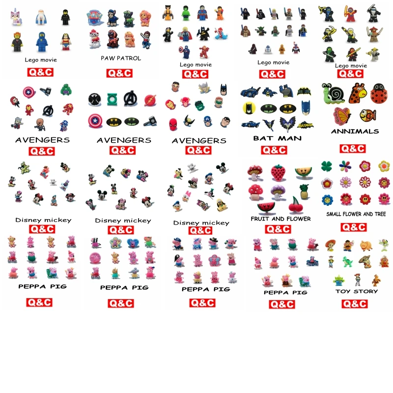 100 шт Мстители Улица Сезам Звездные войны Микки ПВХ обувь амулеты аксессуары