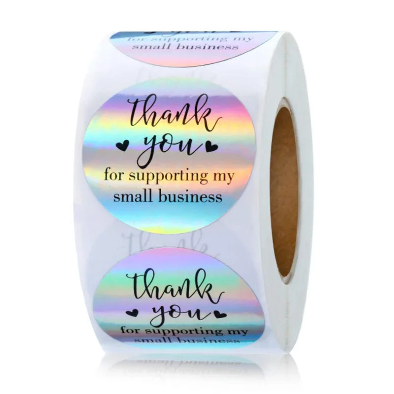 

BULA 500pcs Labels 1.5inch Laser Thank You Stickers for Wedding Pretty Gift Cards Envelope Sealing Label Stickers